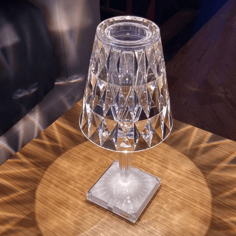 LED Bar Diamond-Like Rechargeable Crystal Table Lamp