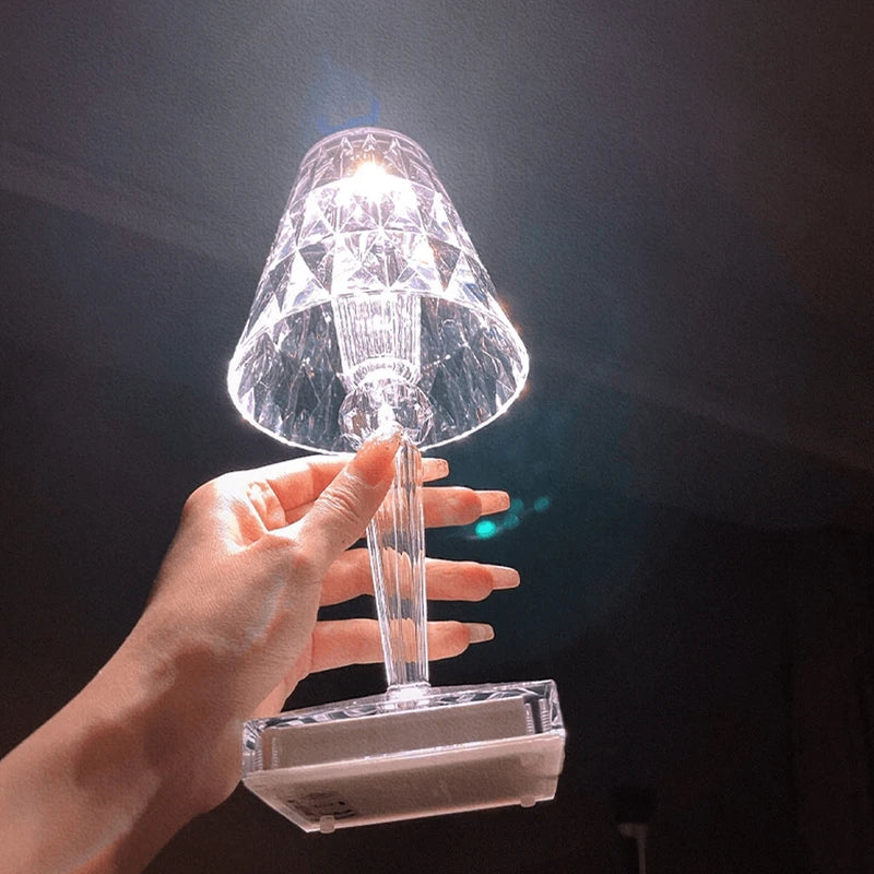 LED Bar Diamond-Like Rechargeable Crystal Table Lamp
