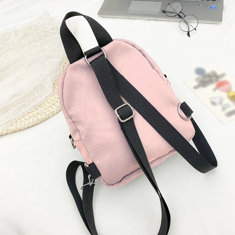 Cat & Fish Light Pink Backpack For Girls